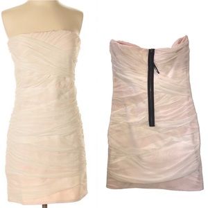 TOPSHOP Strapless lace overlay bodycon dress